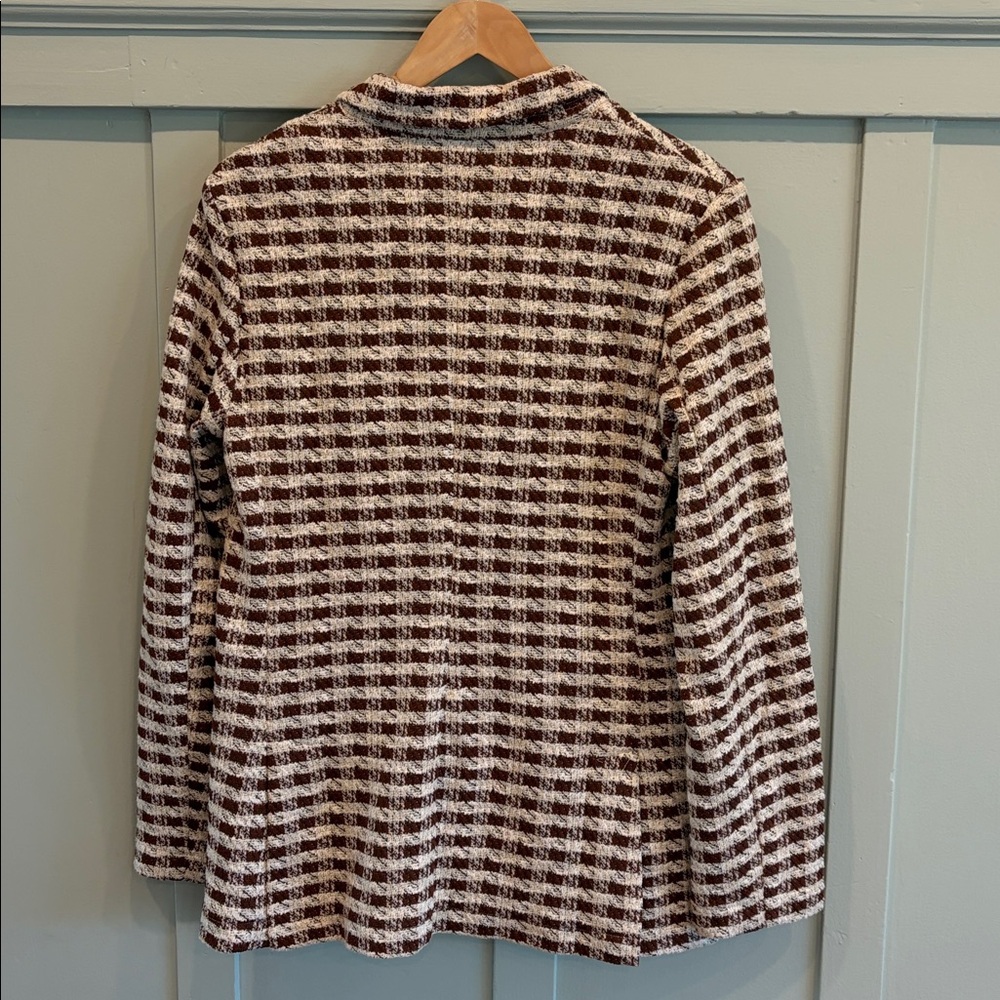 Anthropologie Dolan Left Coast Knit Houndstooth Blazer – Women’s Large - Picture 7 of 9